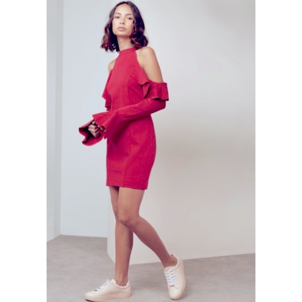 Free People Cold Shoulder Raspberry Dress Size Small
